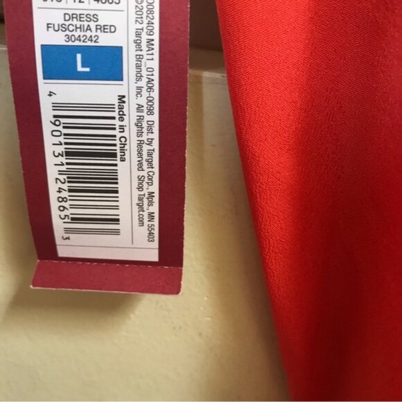 MERONA NEW Sleeveless A-Line Color Block Dress Dress Elastic Waist Crew Button L - Picture 10 of 16